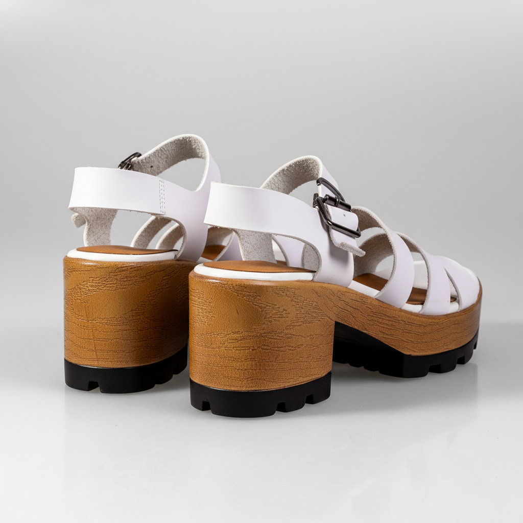 A3468-1 White – Women’s Strappy Platform Comfort Sandals
