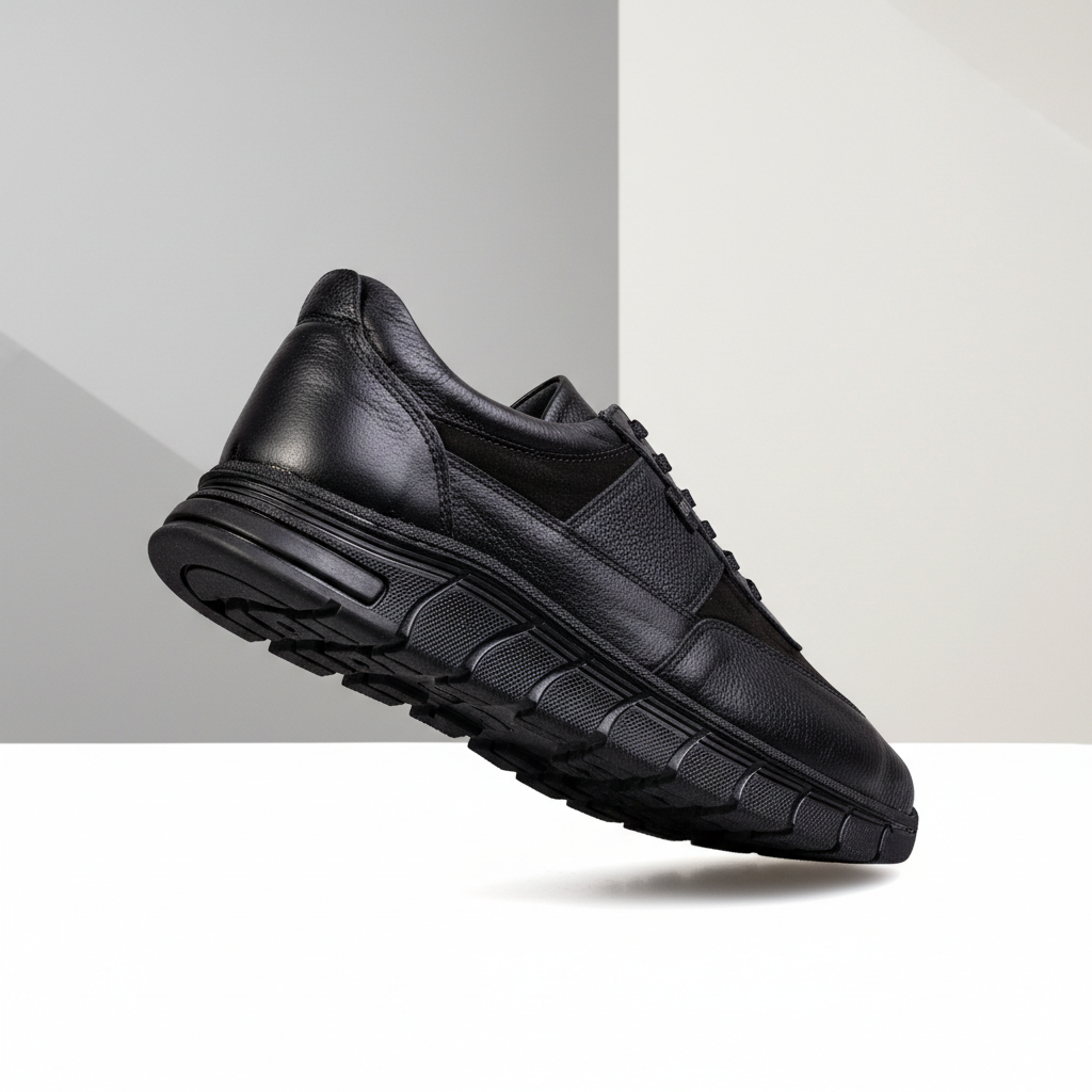 7016 Black – Premium Men’s Genuine Leather Casual Shoes