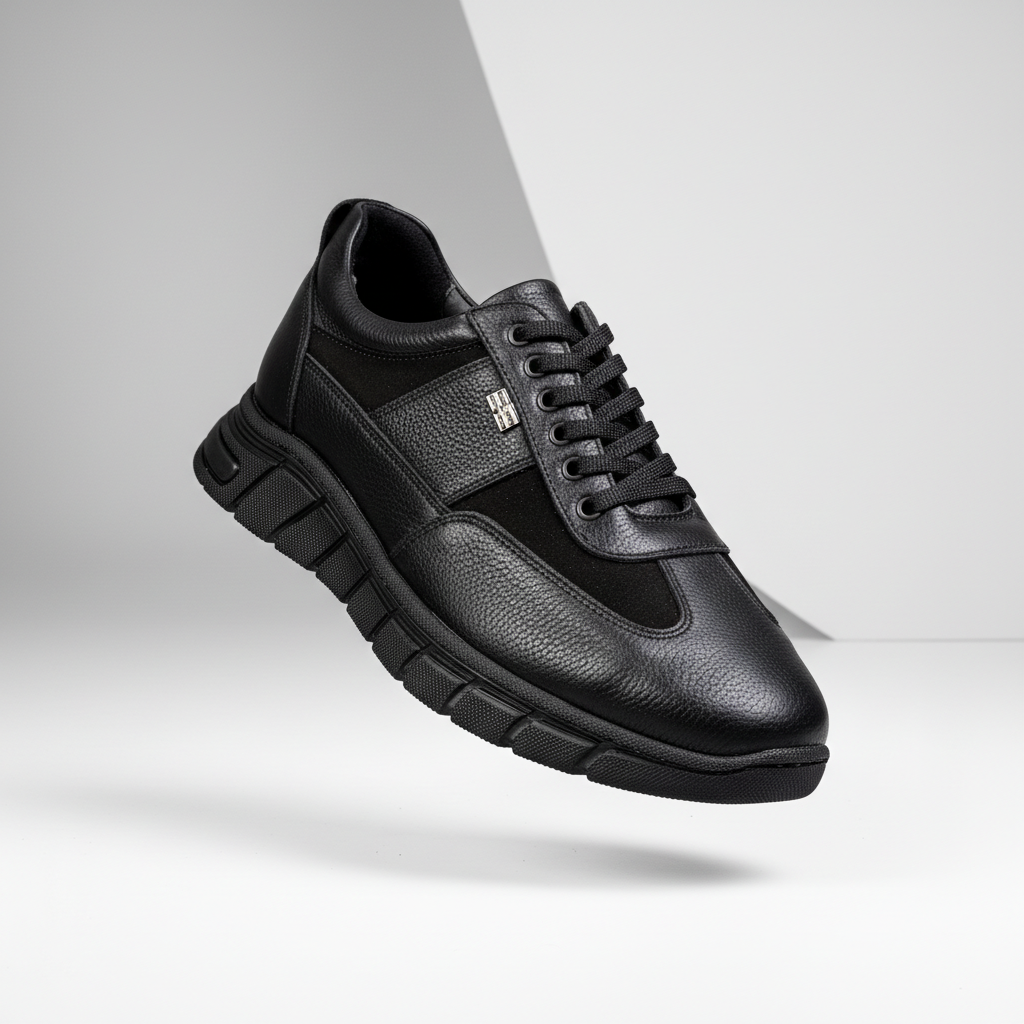 7016 Black – Premium Men’s Genuine Leather Casual Shoes