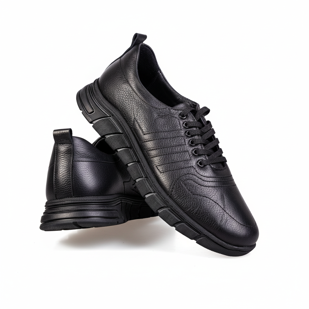 7020 Black – Premium Men’s Genuine Leather Everyday Shoes