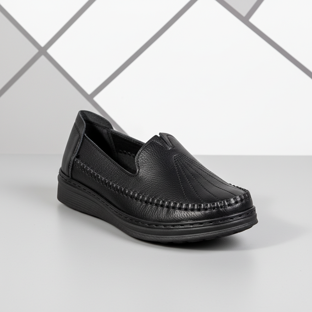 K350-1 Black – Stylish Women’s Lightweight Textile Everyday Shoes