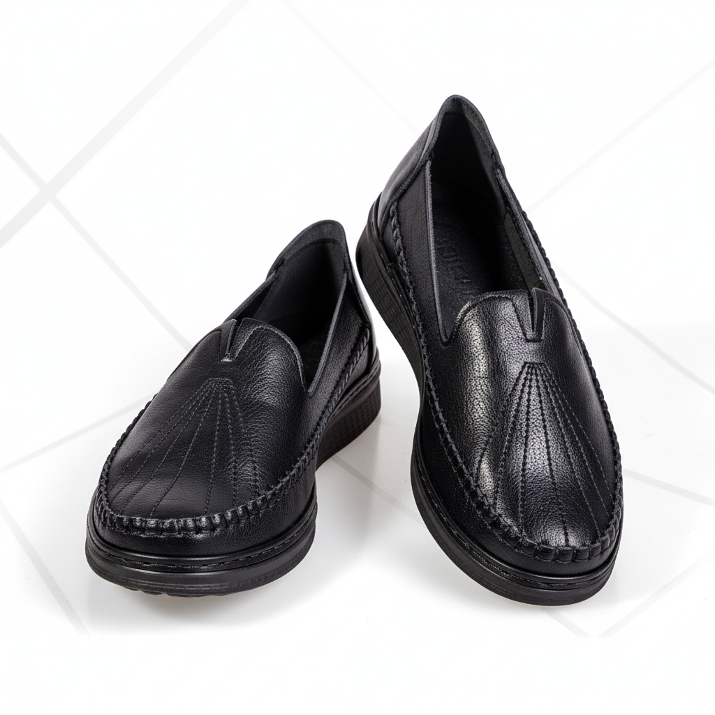 K350-1 Black – Stylish Women’s Lightweight Textile Everyday Shoes