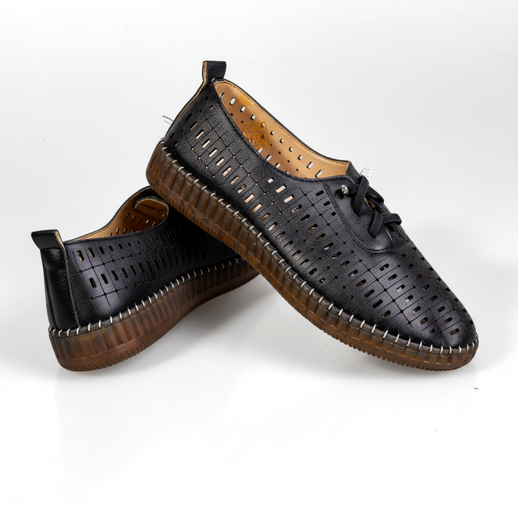 S567-1 Czarne – lekkie damskie buty tekstylne na co dzień