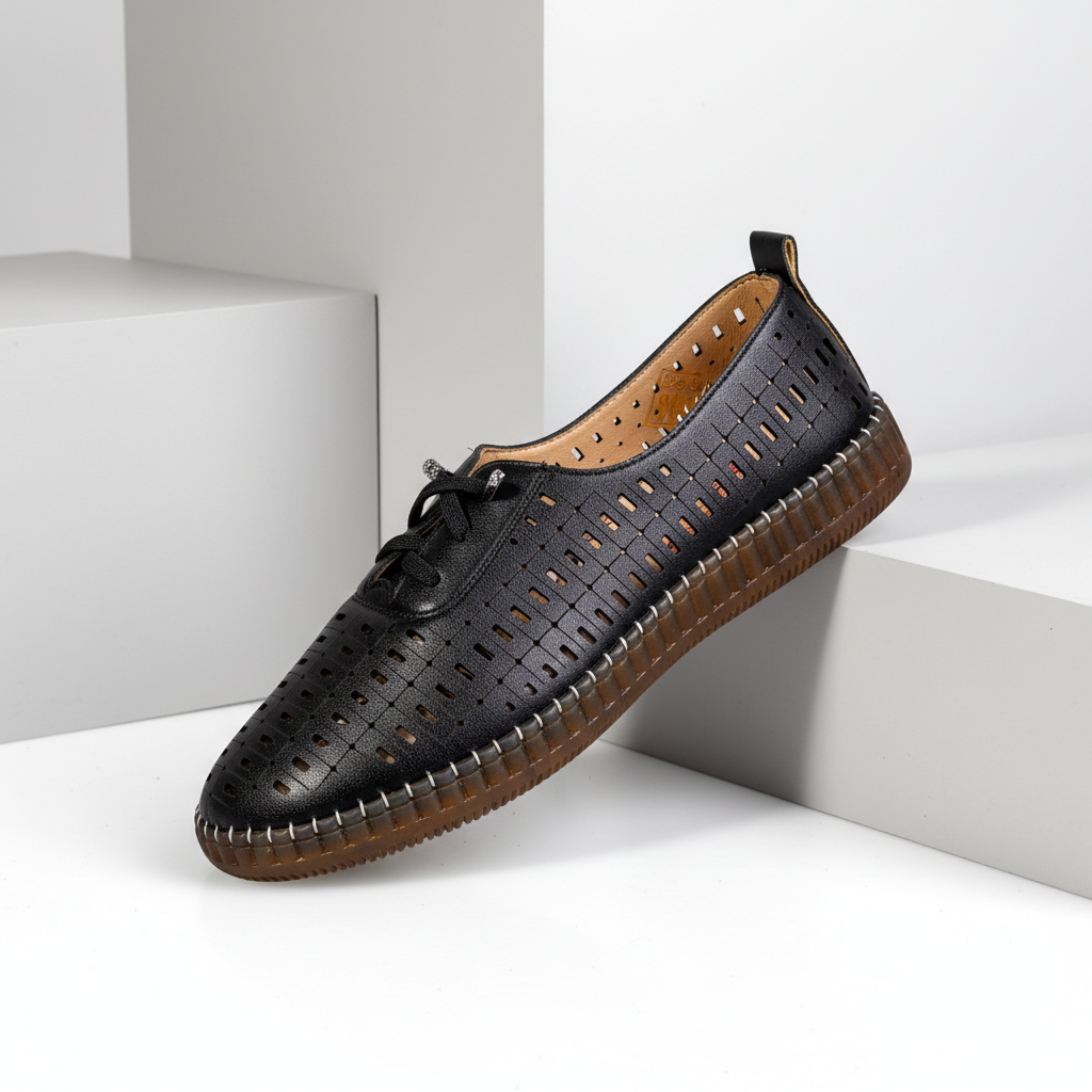 S567-1 Black – Women’s Lightweight Textile Everyday Shoes