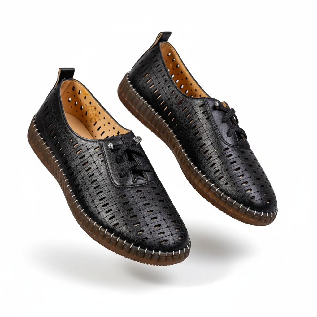 S567-1 Black – Women’s Lightweight Textile Everyday Shoes