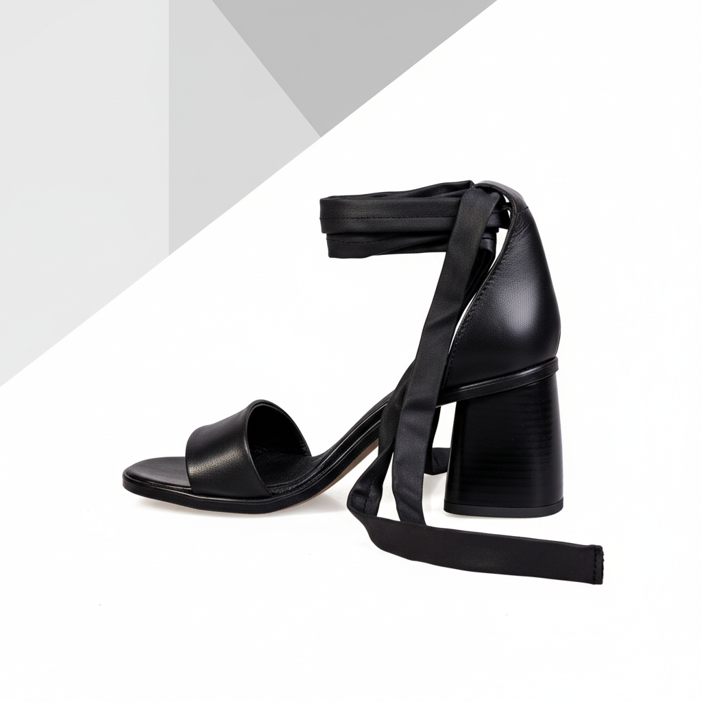 GDS18-026 – Women’s Genuine Leather Lace-Up Heeled Sandals