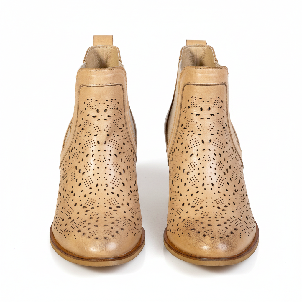 Bonas 16W116 Beige – Women’s Laser-Cut Boots