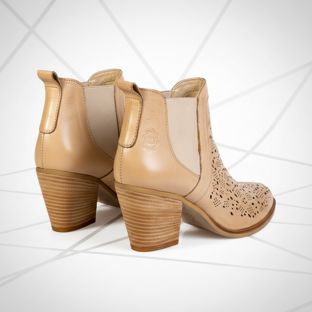 Bonas 16W116 Beige – Women’s Laser-Cut Boots