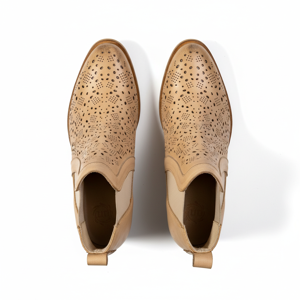 Bonas 16W116 Beige – Women’s Laser-Cut Boots