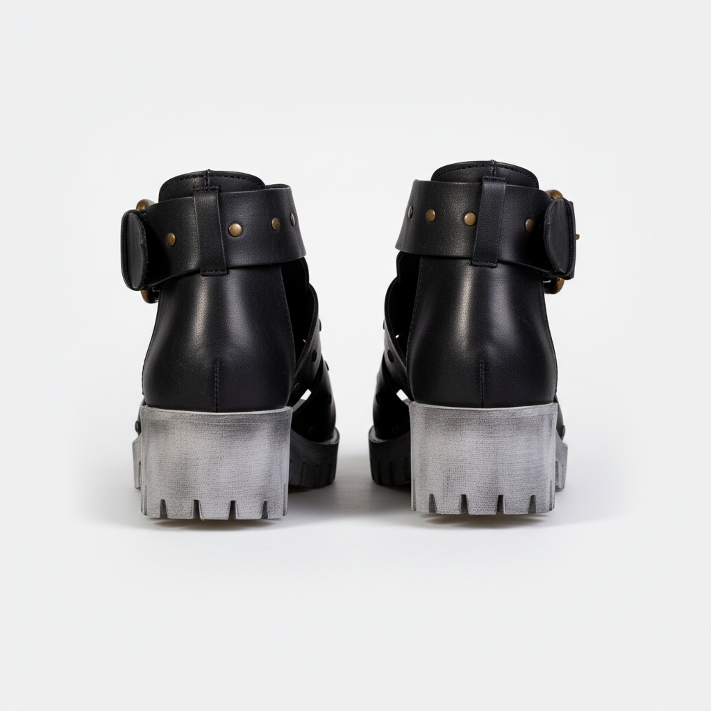 Rita – 6062 Black – Women’s Artisan Strappy Platform Sandals