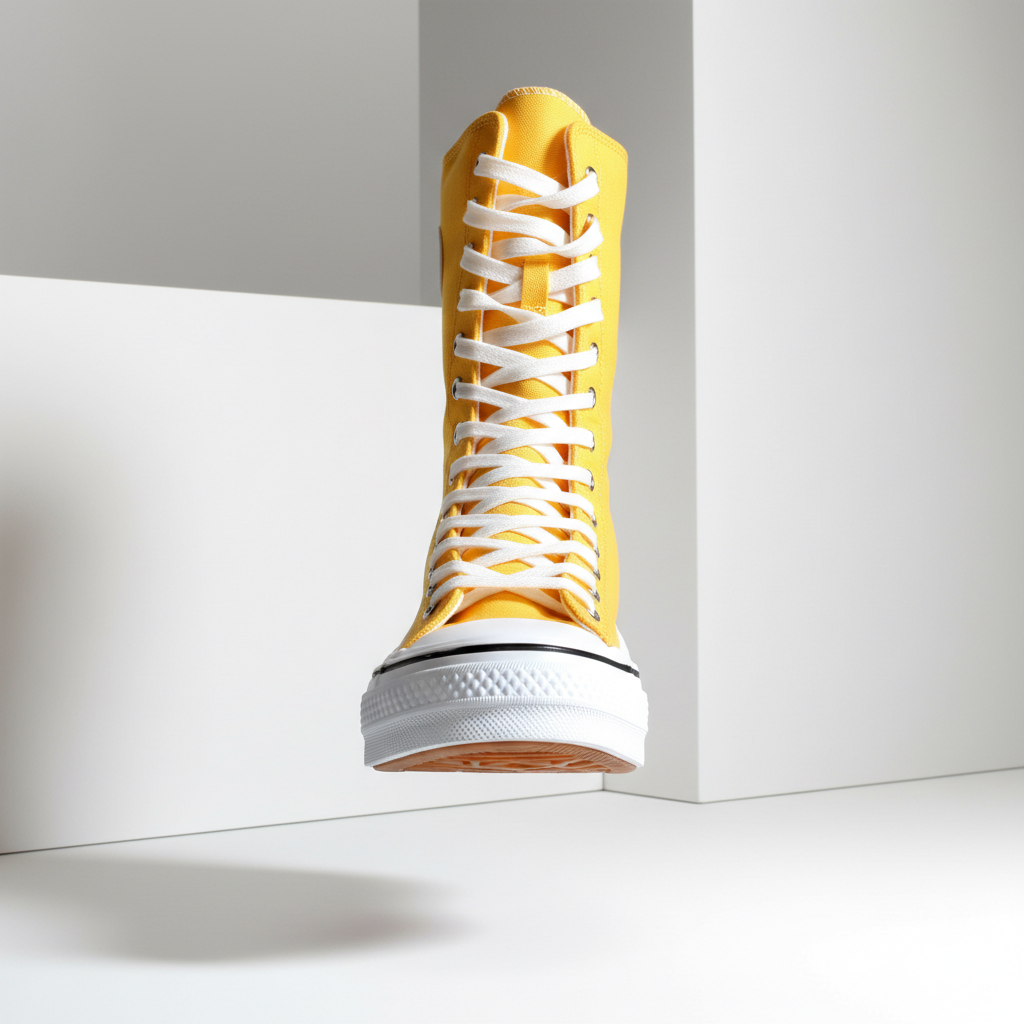 6610-1 Sárga – Élénk női magas szárú cipő