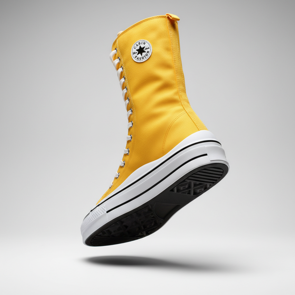 6610-1 Žlutá – Živé dámské vysoké tenisky