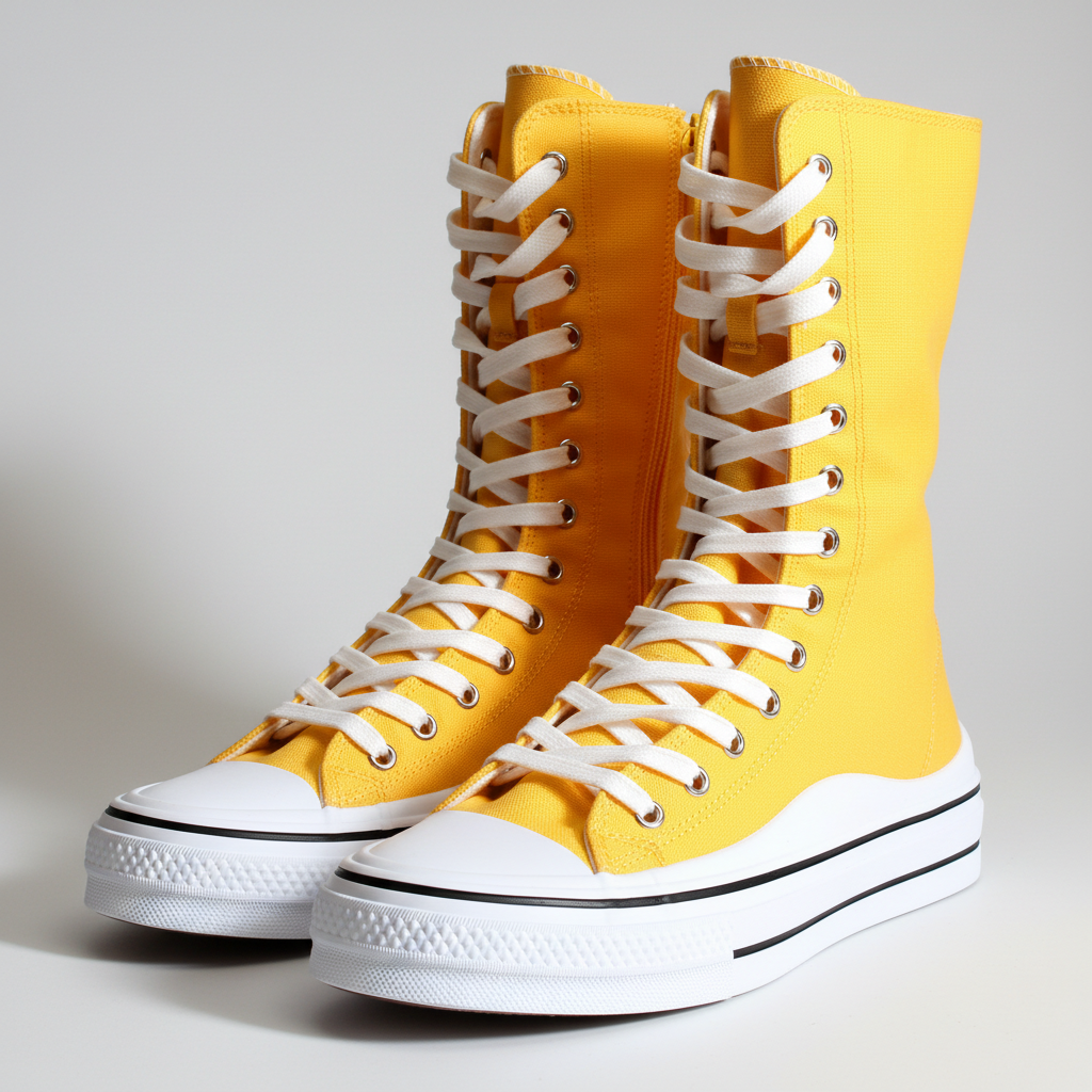 6610-1 Sárga – Élénk női magas szárú cipő