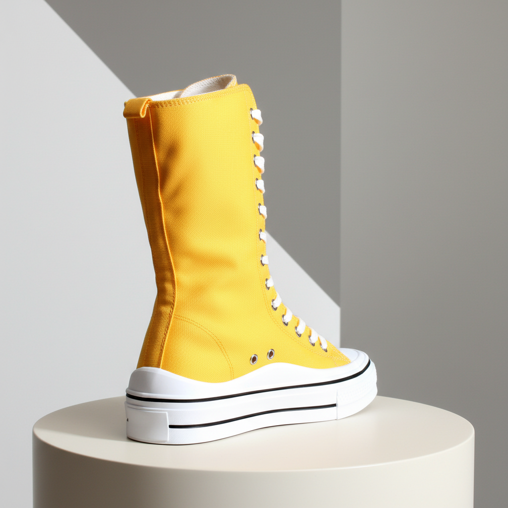 6610-1 Žlutá – Živé dámské vysoké tenisky