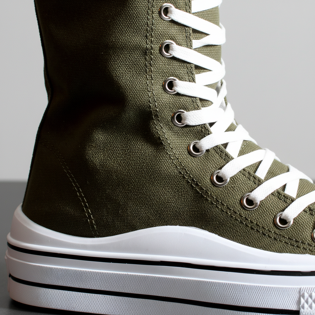 6610-9 Verde armată – Adidași casual eleganți pentru femei