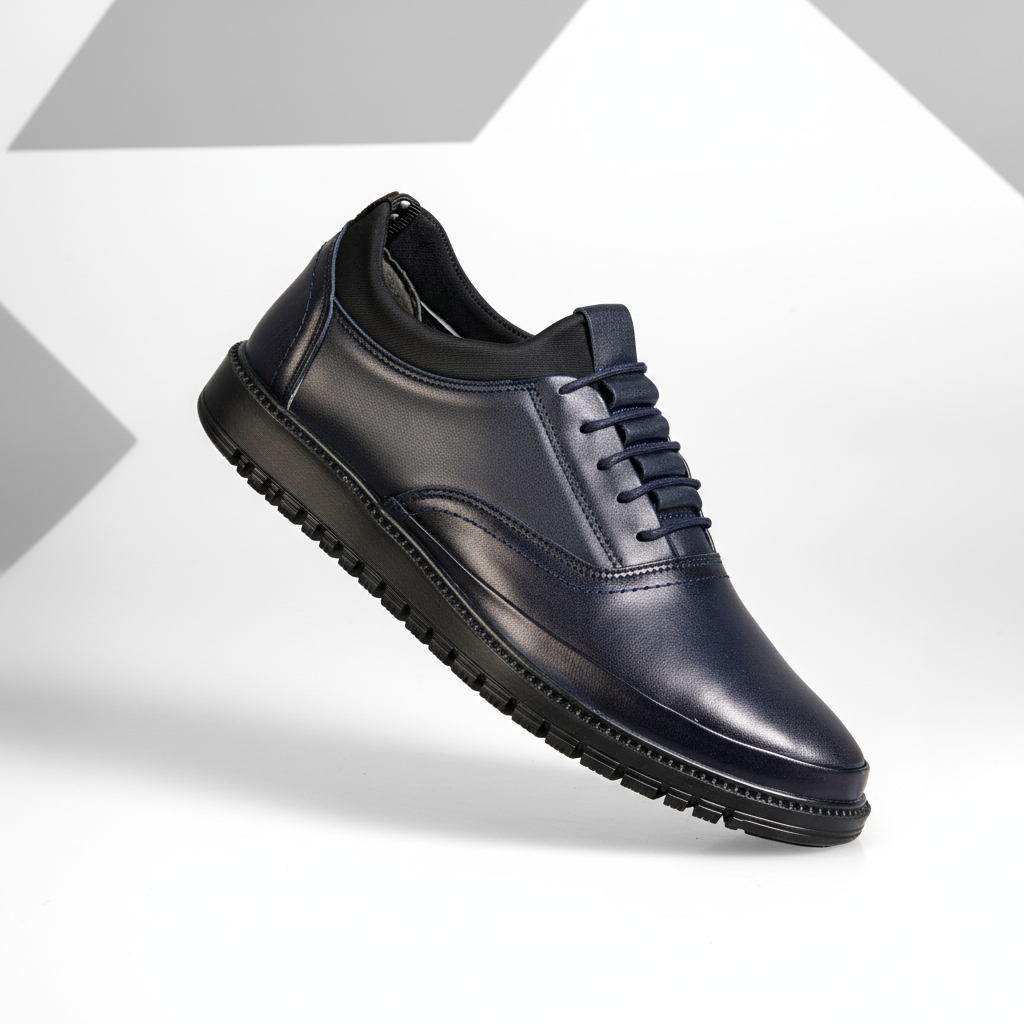 621005 Blue Genuine Leather Men’s Shoes