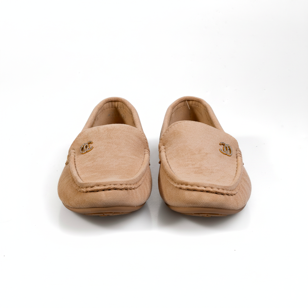 A5620-2 Bézs – Női kényelmes szarvasbőr loafer