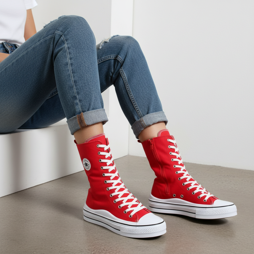 6610-6 Piros női tornacipő