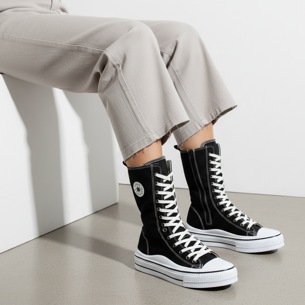 6610-7 Fekete női tornacipő