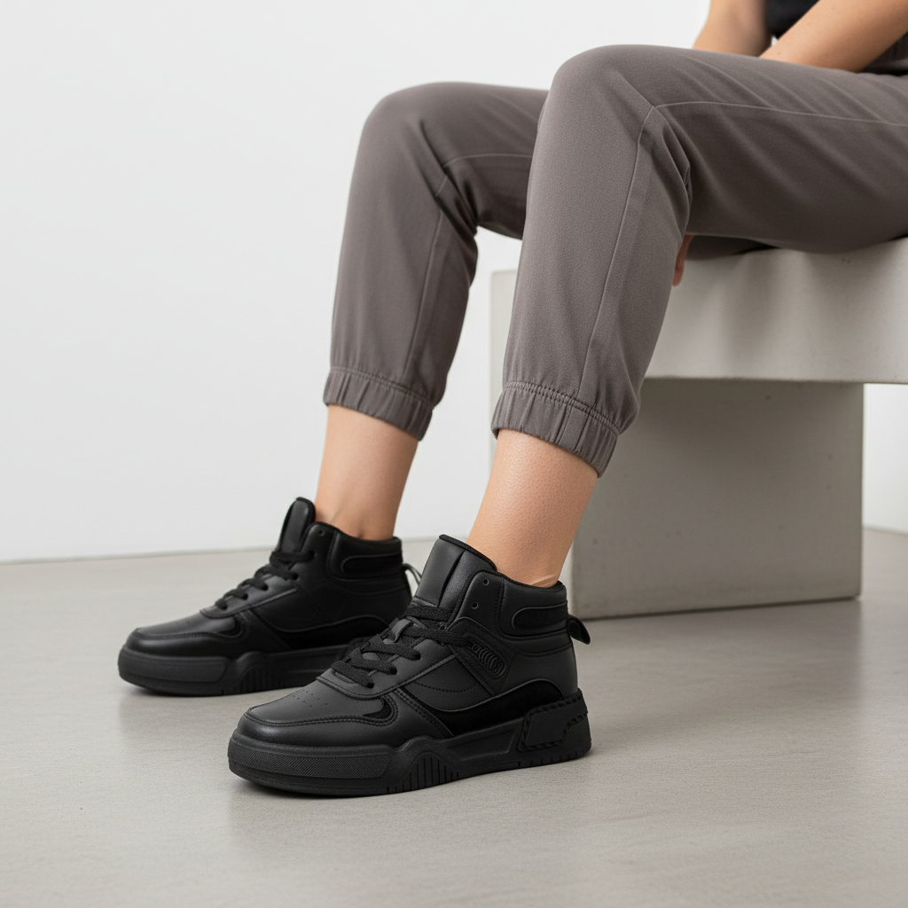 A-058-53 Fekete női tornacipő