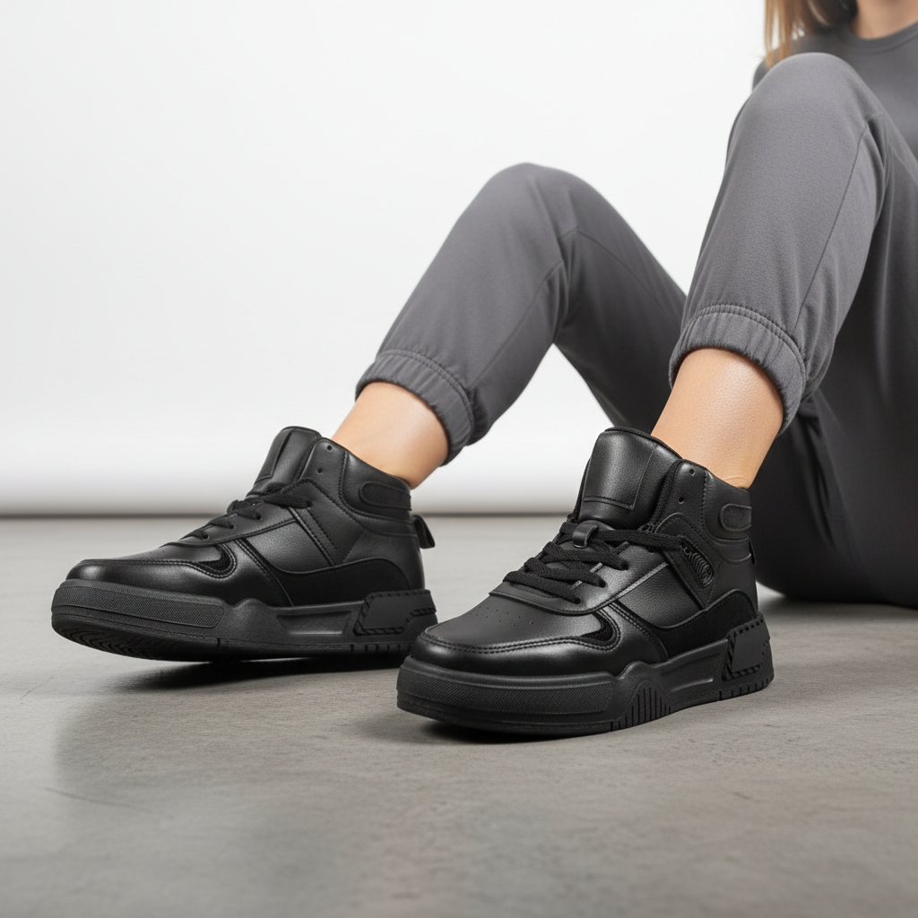 A-058-53 Fekete női tornacipő