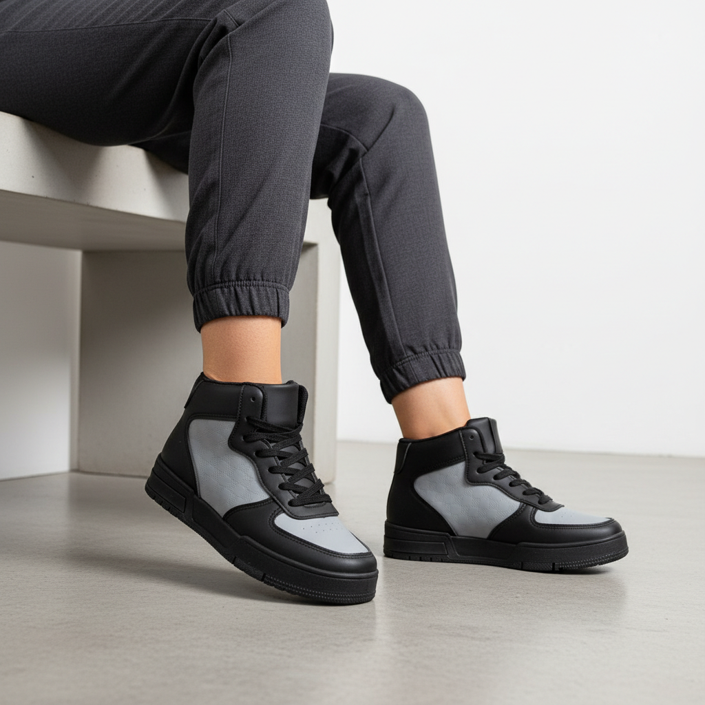 A-066-72 Szürke/fekete női tornacipő