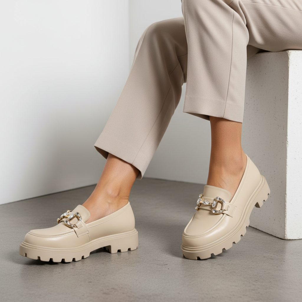 A2386-2 Béžové dámské volnočasové boty