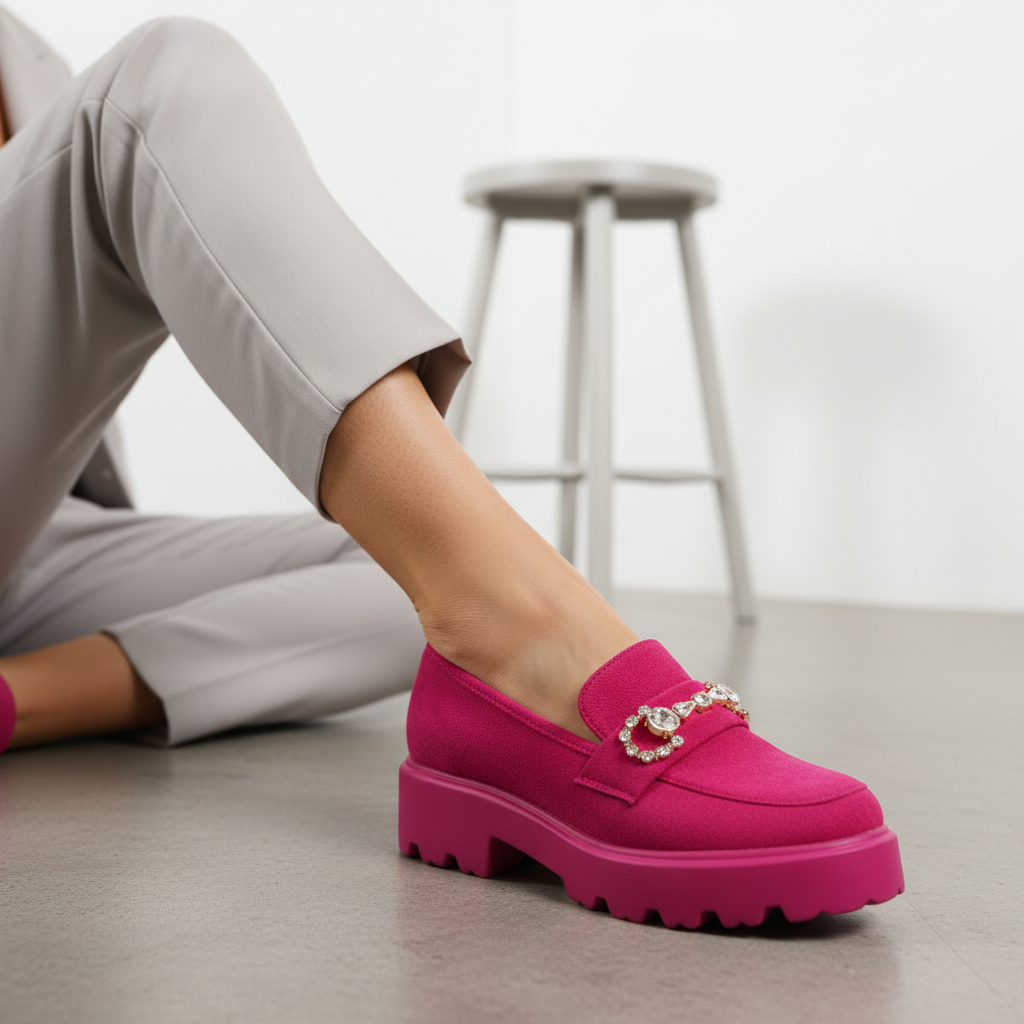 A5617-2 Fuchsiové dámské volnočasové boty
