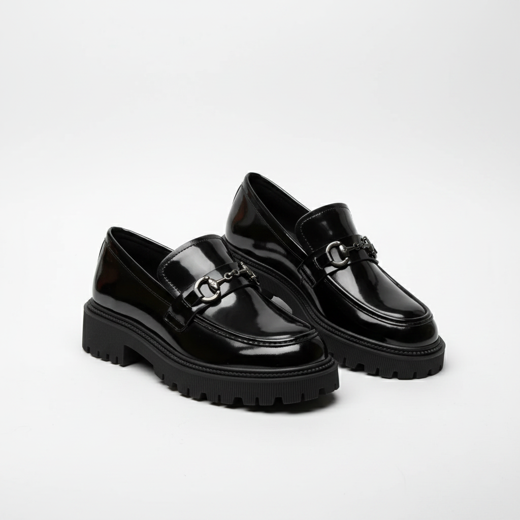 JK968 Černé elegantní dámské boty z pravé kůže