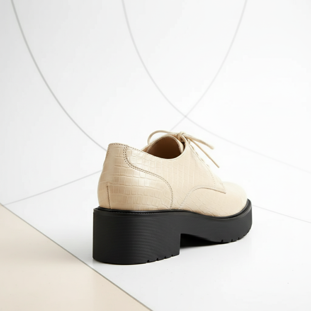 N912-3 Beżowe, eleganckie damskie buty na co dzień