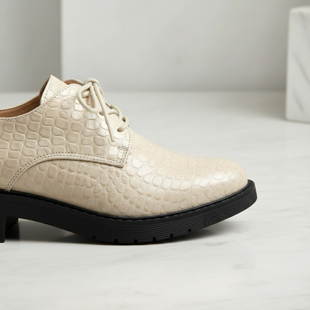 N912-3 Beżowe, eleganckie damskie buty na co dzień