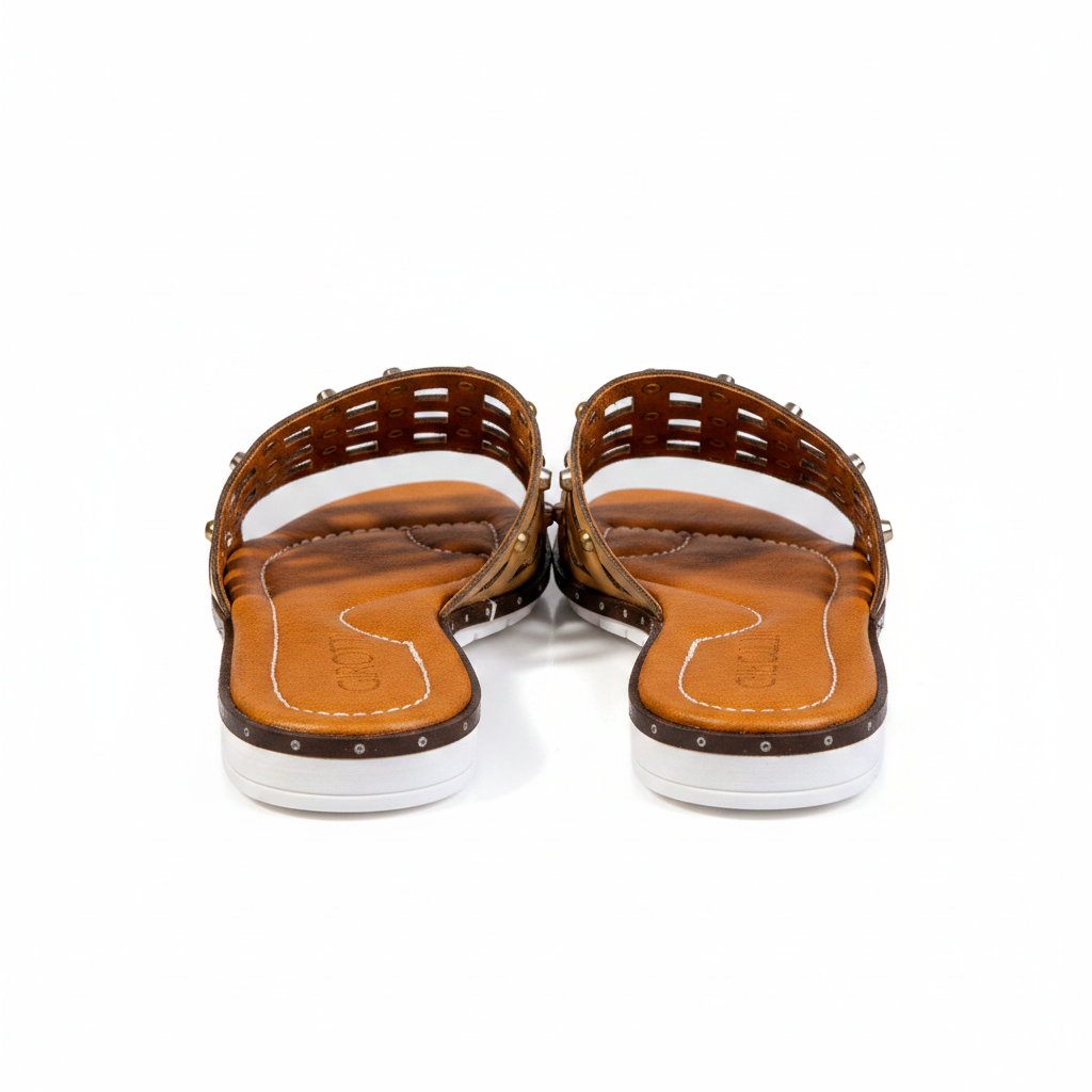 1122 Adidași confortabili pentru femei, din piele naturală perforată, de culoare crem